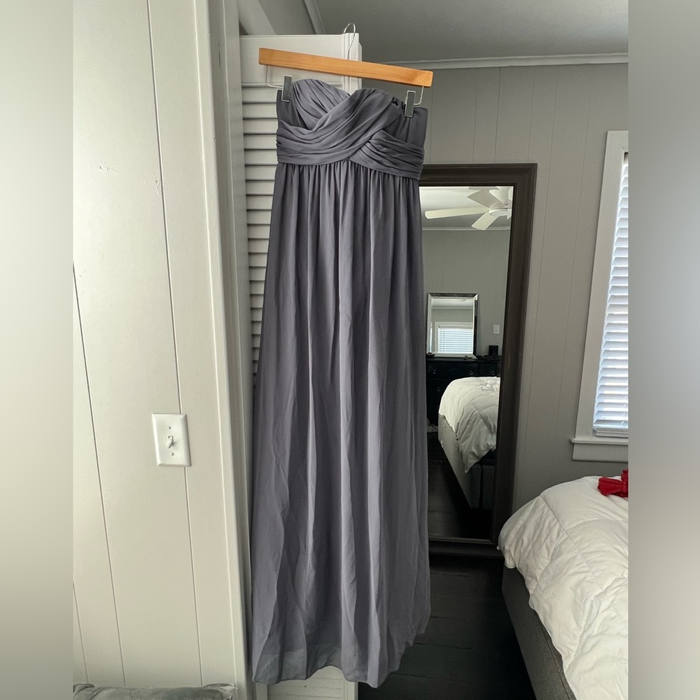 Bill Levkoff strapless bridesmaid dress